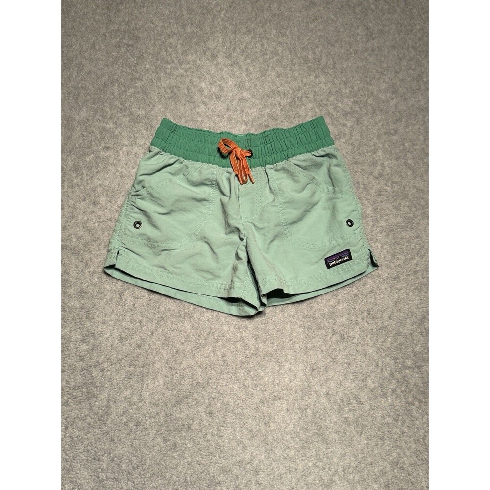 Patagonia Kids Baggies Shorts Small Green Unlined